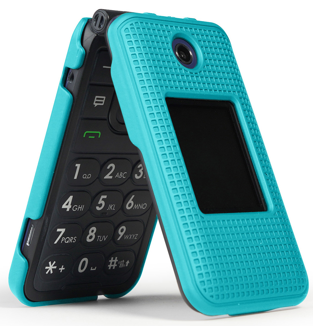 Grid Texture Case Slim Hard Cover for Cingular Flip IV 4 Phone, Cricket